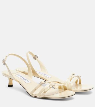 Jimmy Choo London Kaira patent leather slingback sandals