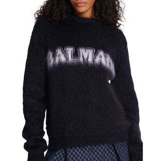 Balmain Womens Black Mohair Sweatshirt Clothing