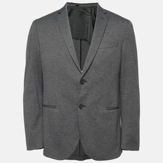 HUGO BOSS Black Knit Button Front Tailored Blazer