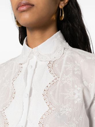 Ermanno Scervino Embroidered Cotton Shirt Dress - Off-white