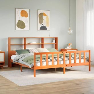 Berkfield Home Bed Frame Frame Smoked Oak 75x190 cm Small Single Wood in Brown | Size: Super King