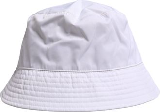 Dolce & Gabbana White Cotton Wide Brim Bucket Mens Hat