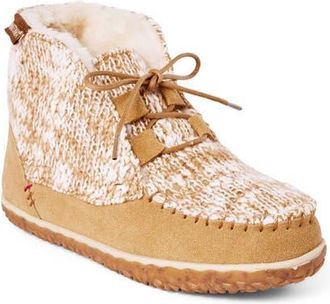 Minnetonka Torrey Faux Fur Lined Slipper Bootie in Cinnamon Mix Knit at Nordstrom, Size 11