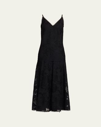 Kobi Halperin Robbie Embroidered Lace-Trim Maxi Dress