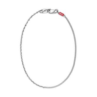 Diesel Collana con iniziale - - Accessories - Uomo - Grigio - ONE SIZE