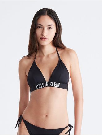 Calvin Klein Womens Intense Power Triangle Bikini Top - Black - XS