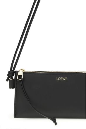 Loewe Womens Clutch Bag Joya Black Calfskin Calf Leather Shoulder