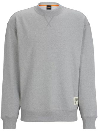 BOSS Sweater met print - Grijs