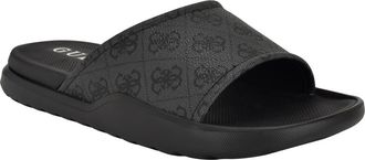 Guess Margaria Slide Sandal in Dark Grey Logo Multi at Nordstrom Rack, Size 12