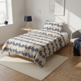 KASANOVA Parure copripiumino singolo geometrico blu