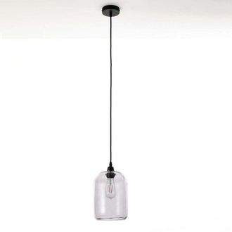 Oresteluchetta L&aacute;mpara Colgante De Vidrio Gris Transparente Yuna Long