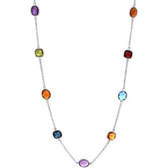Effy Sterling Silver Semiprecious Gemstone Station Chain Necklace at Nordstrom Rack, Size 18