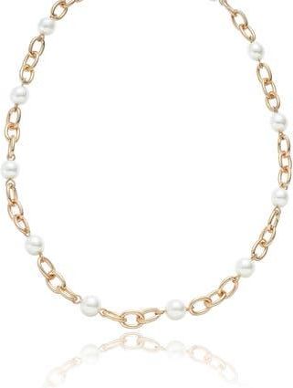 Ettika Faux Pearl Station Necklace in Gold at Nordstrom Rack
