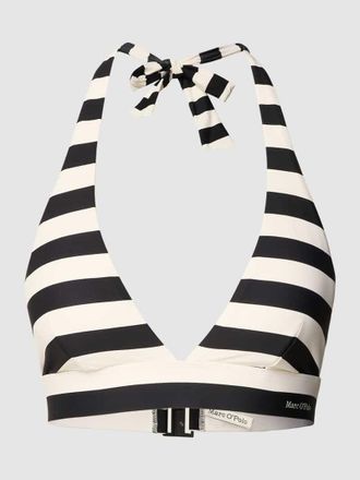 Marc O'Polo Bikini-Oberteil mit Streifenmuster Modell Classic in Black, Gr&ouml;&szlig;e XS