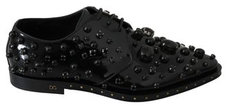 Dolce & Gabbana Dames Zwarte Leren Crystal Kleding Broque Schoenen