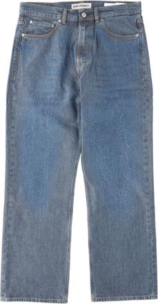 Our Legacy Medium Blue Wash Straight-Leg Cotton-Blend Jeans