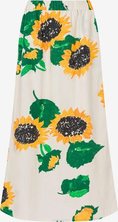Moschino Printed cotton poplin skirt - White