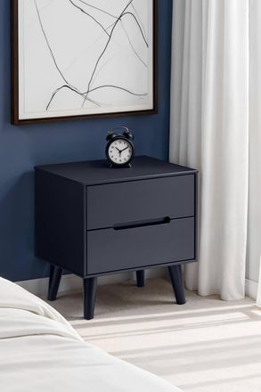 Julian Bowen Alicia 2 Drawer Bedside Table in Black