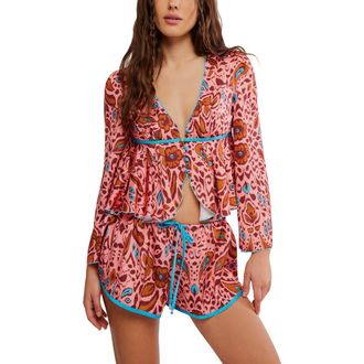 Free People Bed to Brunch Lounge Set in Salmon Rose Combo at Nordstrom, Size X-Small