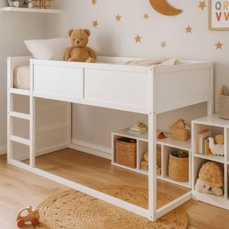 Aspire Home Accents Hideout Reversible Midsleeper Childrens Bed with Memory Foam Mattress in White | Size: Single