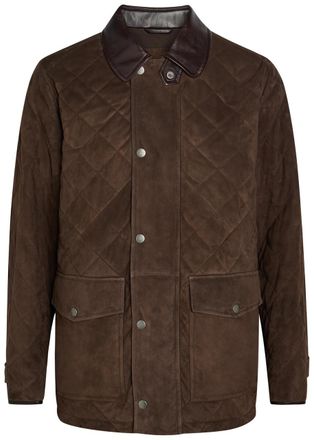 GANT Quilted Suede Jacket - Brown - XL