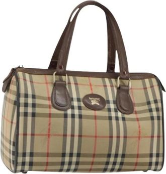 Burberry Pre-owned Handbags, female, Beige, Size: ONE SIZE Pre-owned Vintage Boston Bag