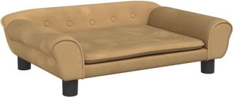 vidaXL Sof&aacute; Para Ni&ntilde;os De Terciopelo Marr&oacute;n 70x45x26 Cm Vidaxl