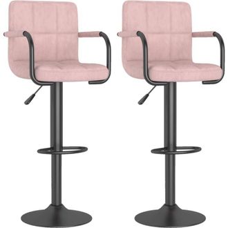 vidaXL Taburetes De Cocina 2 Unidades Terciopelo Rosa Vidaxl