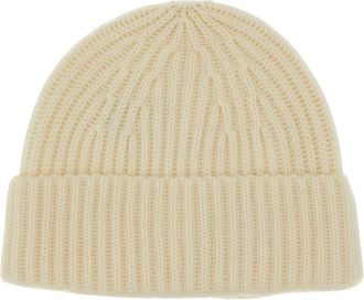 Lisa Yang Martigny Ribbel Muts - Dames - Hoeden - Wit - ONE Size - Kasjmier - Accessoires