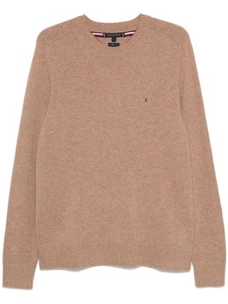 Tommy Hilfiger wool crew-neck sweater - men - RWS Wool/Wool - S - Brown
