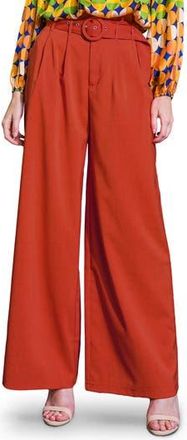 Flying Tomato Belted Wide Leg Pants in Burnt Orange at Nordstrom Rack, Size Medium