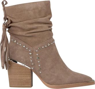 Alma En Pena Tassel Studded Ankle Boot - Dames - Cowboylaarzen - Beige - 36 EU - Leer - Schoenen