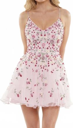 Colors Dress Beaded Strap Cocktail Dress In Pink