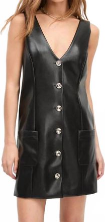 Favorite Daughter Sasha Leather Mini Dress In Raven