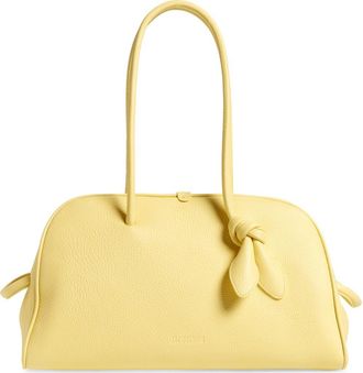 Jacquemus Le Turismo Leather Bowling Bag in Light Yellow at Nordstrom
