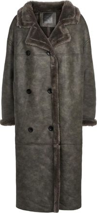 Americandreams Joa Wool Coat Long - Dames - Mantel - Grijs - M - Wol - Jassen