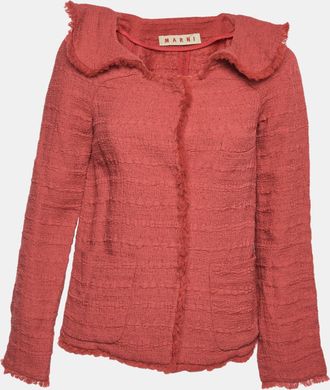 Marni Pink Tweed Button Front Jacket