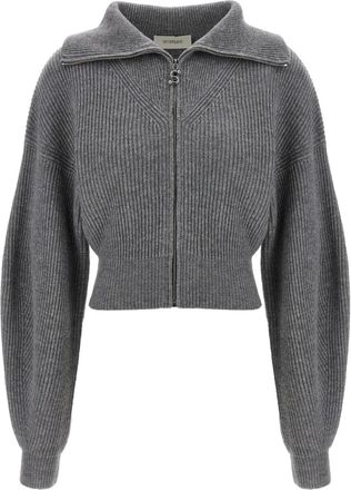 Sportmax Cardigan a coste con zip - Grigio