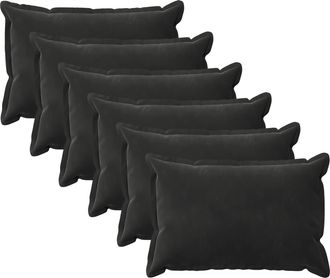 vidaXL Funda De Almohada 6 Pcs Houten Negro 40 X 60 Cm Terciopelo Vidaxl