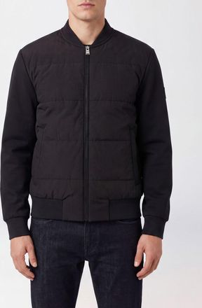 HUGO BOSS Giubbotto bomber trapuntato in misto cotone con chiusura a zip