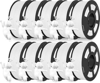 OEM Filamento Pla, Textura Suave, Alta Compatibilidad, Blanco Mate, 10 Rollos