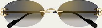 Cartier Rimless Metal Round Sunglasses