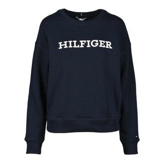 Tommy Hilfiger Katoenen sweatshirt - Model: Felpa - Dames - Sweatshirts - Blauw - XL - Katoen - Hoodies & sweatvesten