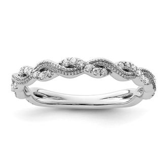 Diamond2Deal 14k White Gold Lab Grown Diamond Wedding Band Ring 0.16Ct Clarity- VS Color- G-H