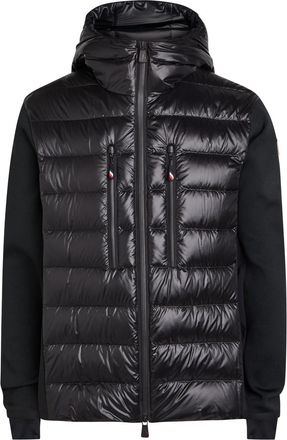Moncler Padded Hooded Close-knit and Nylon Jacket - Black - Xxl