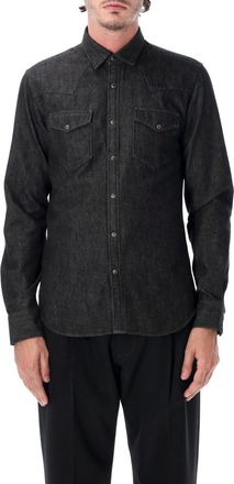 Xacus Black Slim Denim Shirt