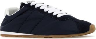Miu Miu Womens Navy Blue Fabric And Suede Sneakers Bleu Recycledpolyamide-Calfleather