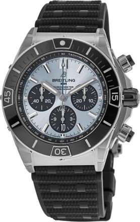 Breitling Super Chronomat B01 44 Chronograph Ice Blue Dial Rubber Strap Mens Watch PB0136251C1S1