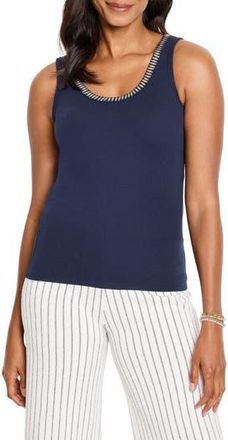Nic+Zoe Shimmer Trimmed Tank in Dark Indigo at Nordstrom Rack, Size X-Large