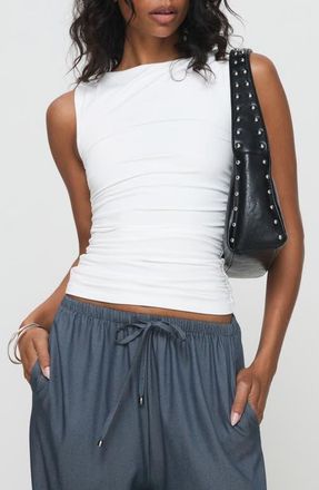 Princess Polly Solani Ruched Knit Top in White at Nordstrom, Size 4